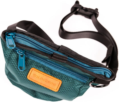 Wilderdog premium pet accessory bag with adjustable waist strap extended