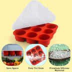 Silicone treat mold inside a freezer with lid