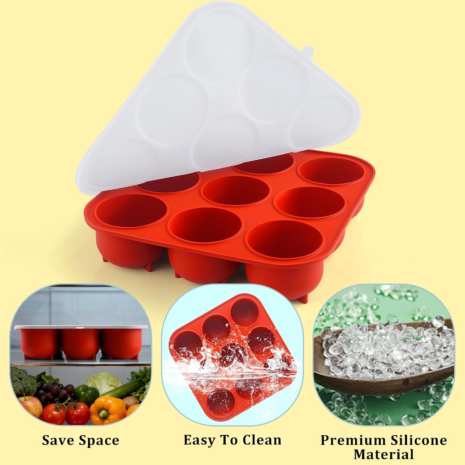 Silicone treat mold inside a freezer with lid