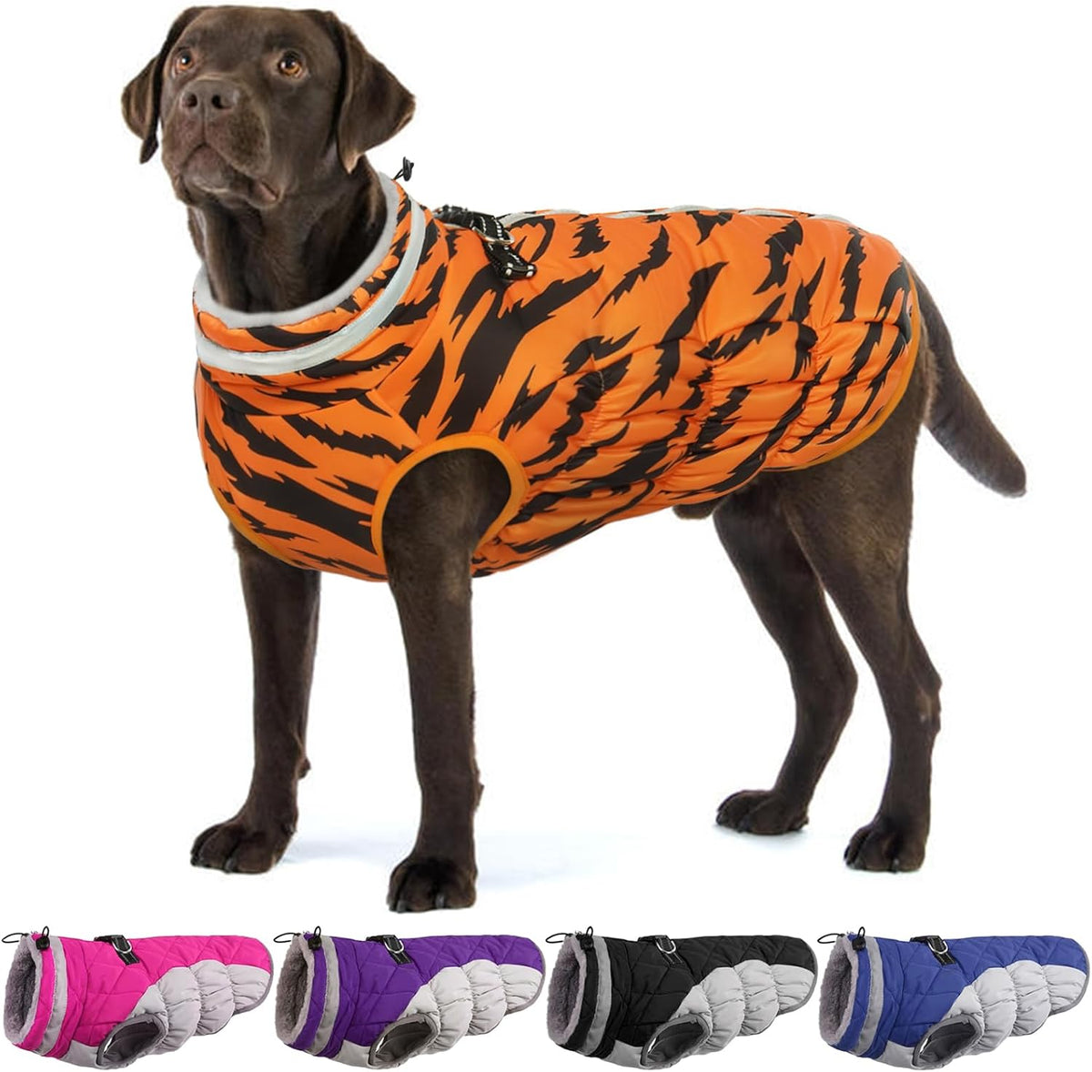 Dog Winter Jacket Cozy Reflective Waterproof Windproof Warm Pet Garment,Comfortable Cold Weather Fleece Apparel Outfits with Zipper Closure for Small Medium Large Dogs Puppy Walking,X-Large - Image 11