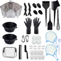Sievic 43 Pieces Pro Salon Hair Coloring Kit front view showcasing the complete set of hairdressing tools inside the transparent storage bag