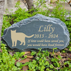 HJHHARTSPACE personalized cat memorial stone front view featuring custom engraving