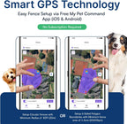 Smartphone application interface mapping a six-sided custom GPS boundary for pets