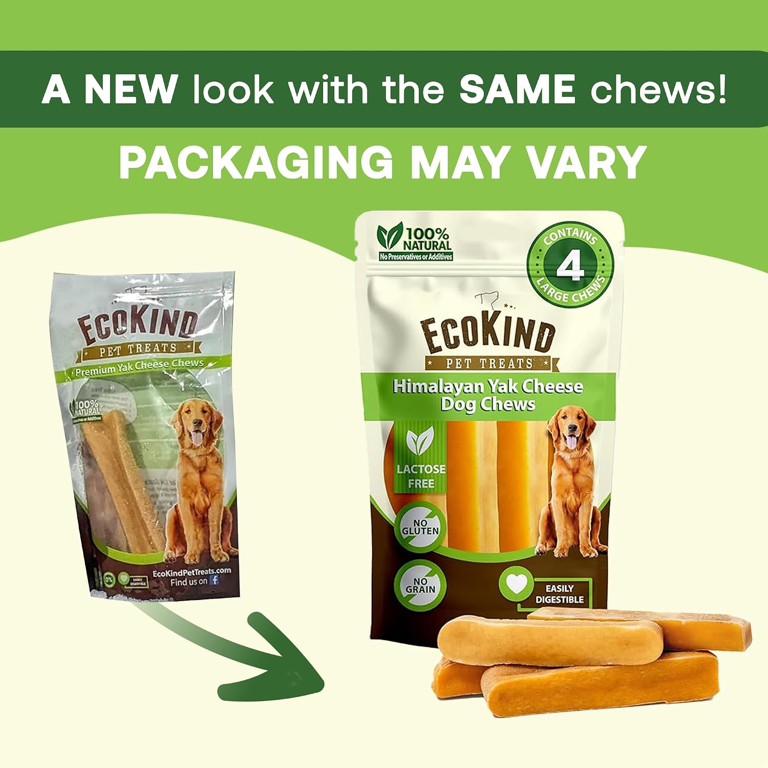 EcoKind Premium Gold authentic imported USA sourced long lasting natural chew sticks for large dogs