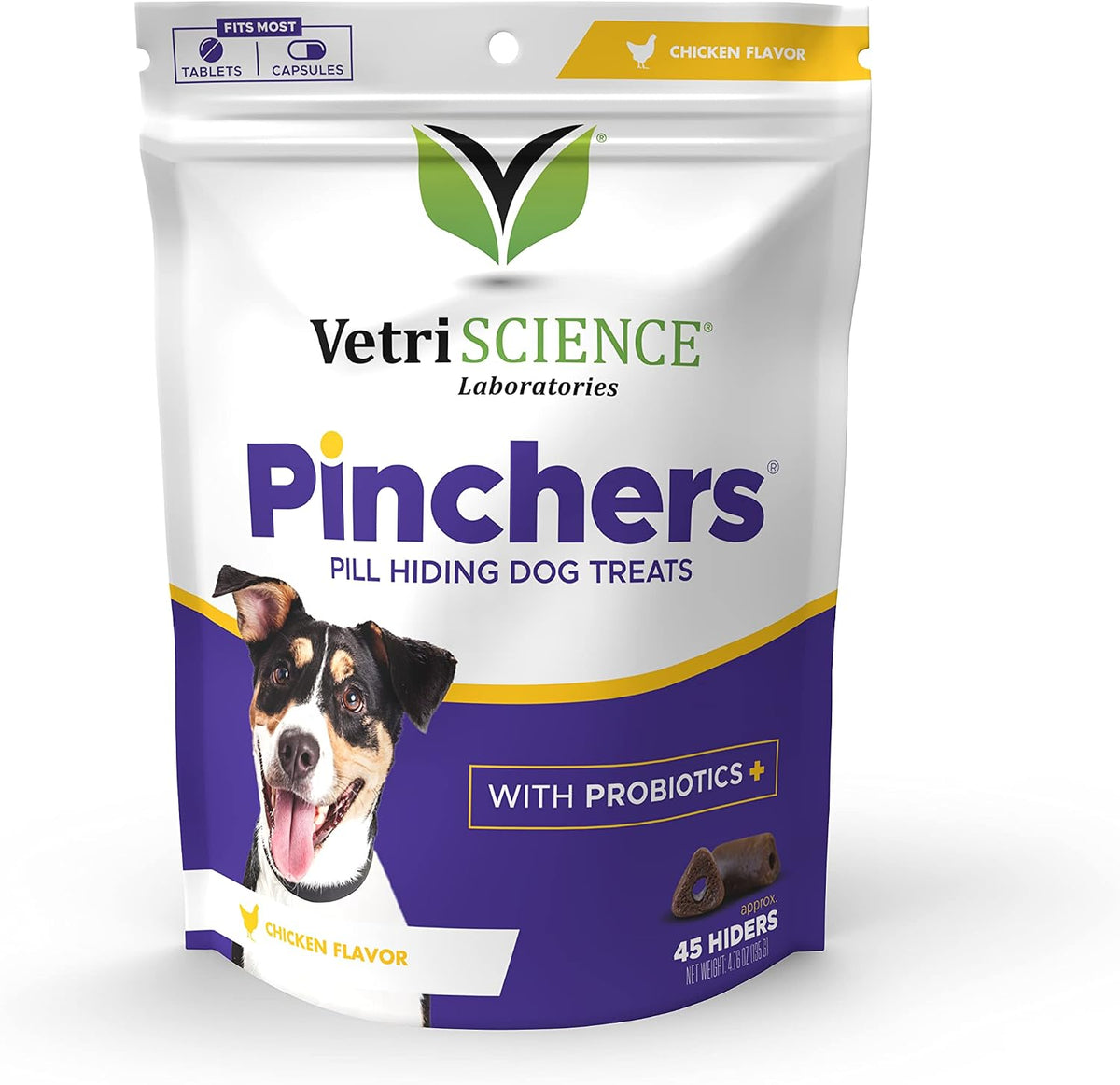 VetriScience Extra Large Pinchers Pill Hiders Chews Non-Greasy Pill Wrap with Probiotics for Dogs, Disguise Pills, Capsules & Tablets, Gut & Immune Health, Peanut Butter, 45 Counts - Image 10
