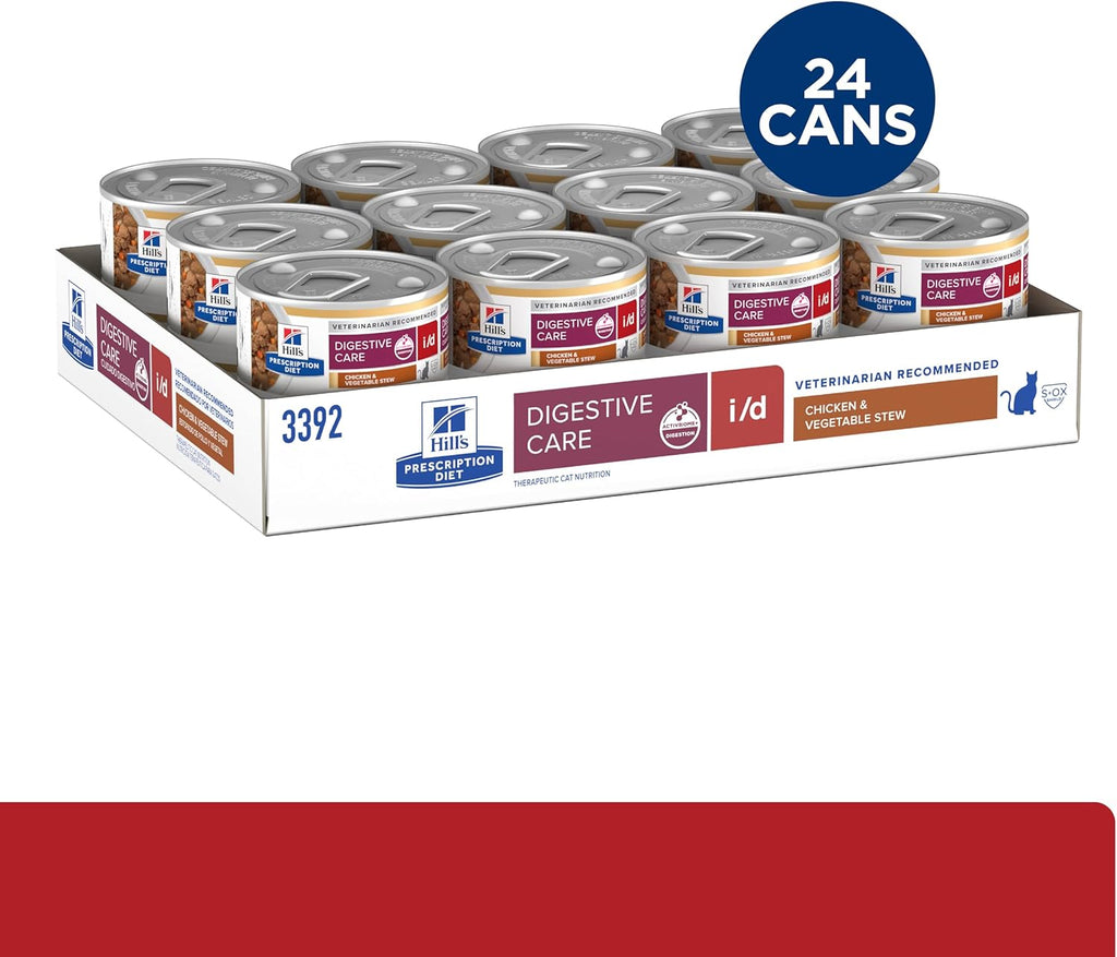 Hills digestive care cat food packaging twenty four pack
