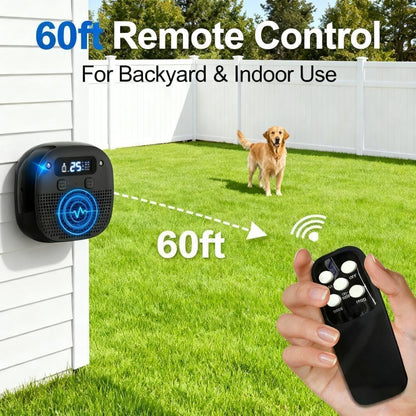 Glimzify barking deterrent in a garden setting