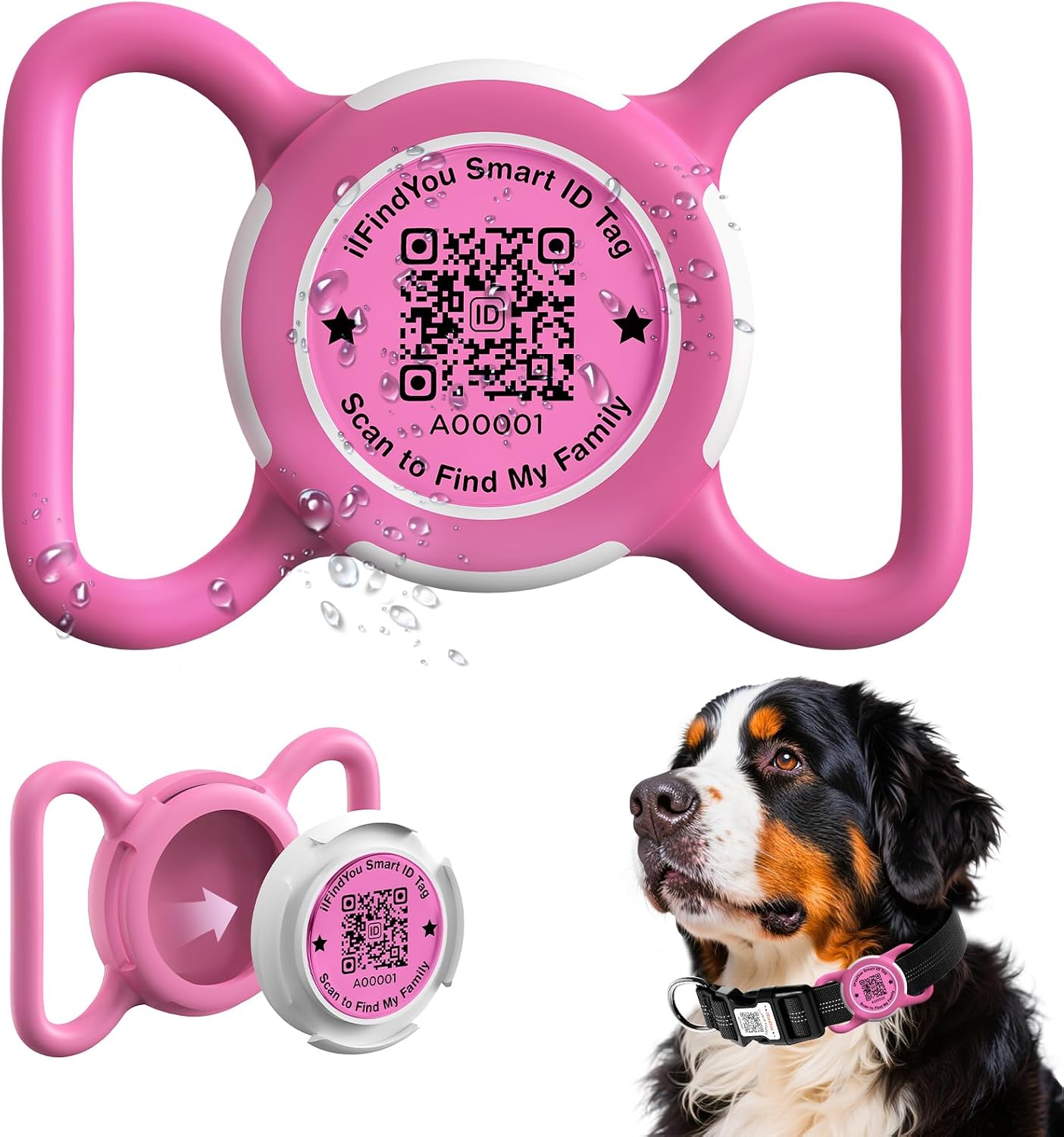 Packaging contents showing the heavy duty imported tracking holder for Indian pet owners
