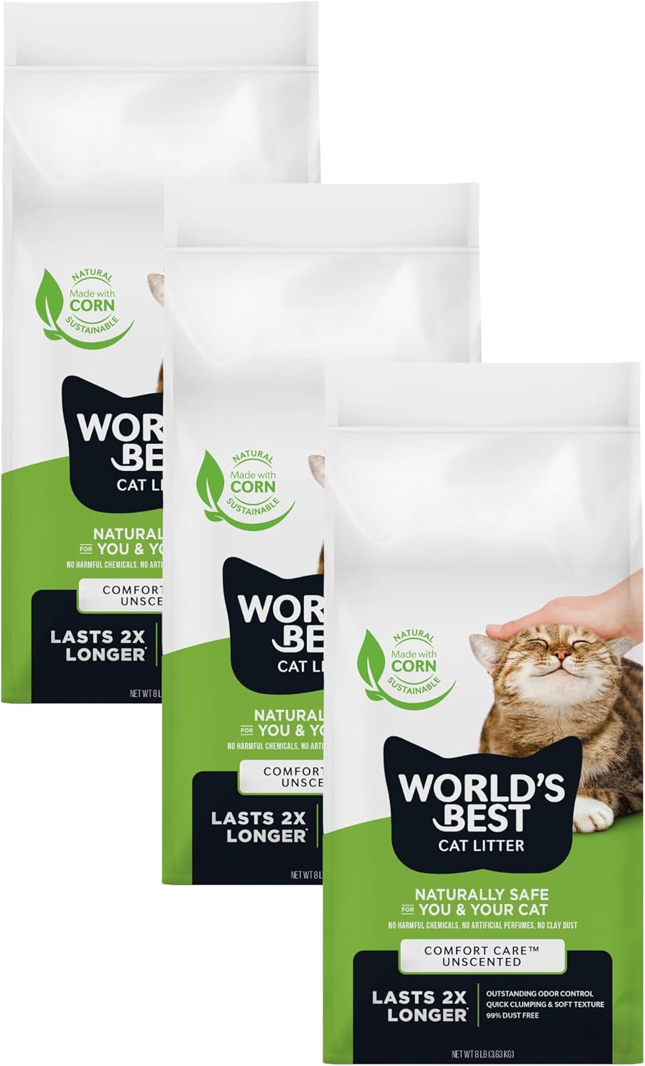 WORLD'S BEST CAT LITTER Comfort Care Unscented 15-Pounds - Natural Ingredients, Quick Clumping, Flushable, 99% Dust Free & Made in USA - Long-Lasting Odor Control & Easy Scooping - Image 13