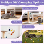 LXUEJIE interactive cat pom poms demonstrating safe indoor playing size for domestic kittens