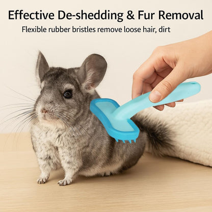Oxiros small pet de-shedding comb pink and blue two pack handles.