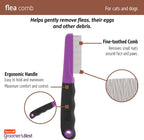 Demonstration of Hartz comb detangling dog face hair