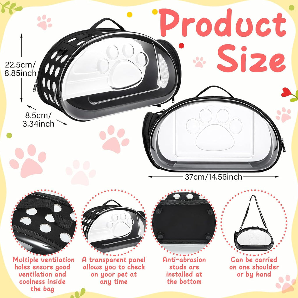 Hsei Small Pet Carrier Bag Portable Small Animal Travel Bag with Clear Side Panel Shoulder Strap for Hamster Chinchilla Rabbit Hedgehog Sugar Bird Lizard - Image 4