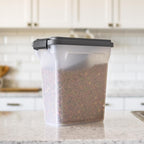 Top view of IRIS USA pet food container with lid open