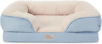 Town & Country Everyday CuddleTown Comfy Solid Bolster Sofa Pet Bed, Supportive & Calming Egg Crate Foam, Non-Slip Bottom, Machine Washable Cover, Grey, Large 35"x25"x8" - Image 13