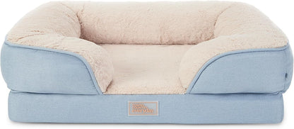 Town & Country Everyday CuddleTown Comfy Solid Bolster Sofa Pet Bed, Supportive & Calming Egg Crate Foam, Non-Slip Bottom, Machine Washable Cover, Grey, Large 35"x25"x8" - Image 13