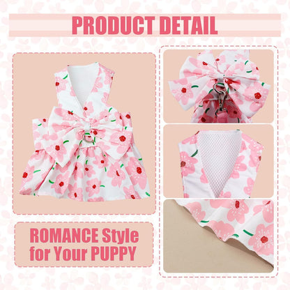 Breathable mesh pet princess dress with matching leash