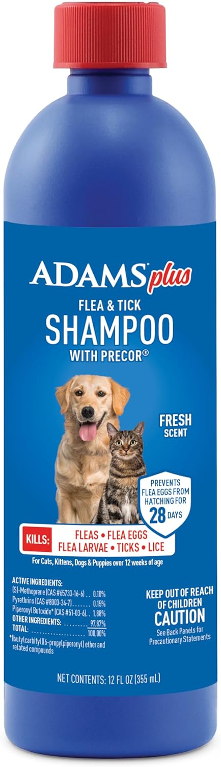 ADAMS Plus Botanicals Flea & Tick Shampoo with Precor for Dogs, Cats, Puppies & Kittens, Flea Shampoo to Treat Infestations, Kills Eggs & Lice, Cleans and Conditions Coat, Plant-Based, 16 Ounces - Image 12