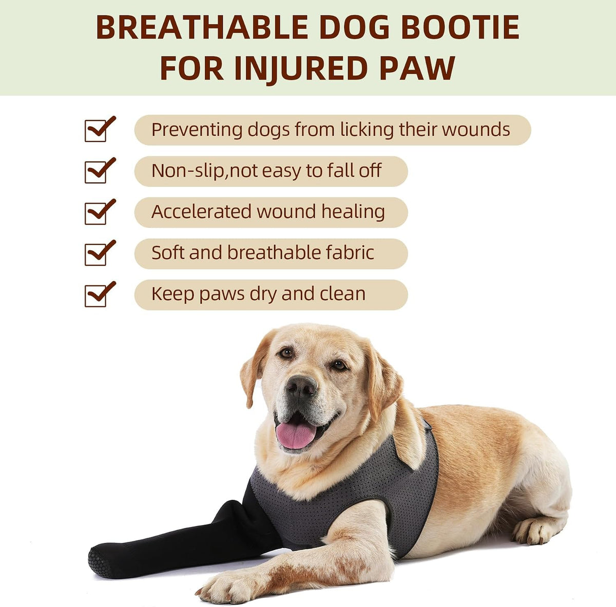 Close up of breathable material on Grettytling dog leg sleeve