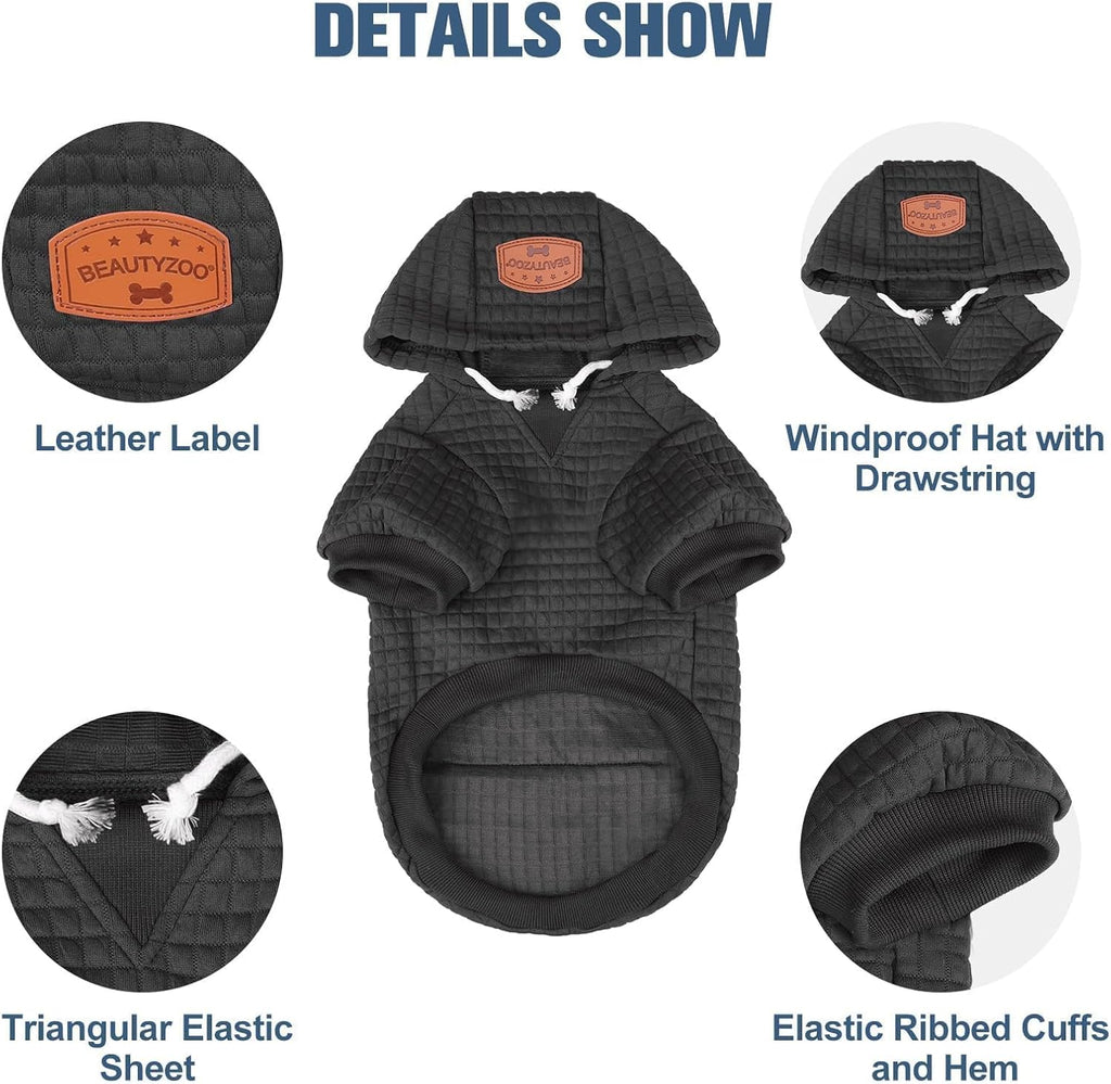 BEAUTYZOO winter dog clothes showing the close-up details of the ribbed elastic leg openings.