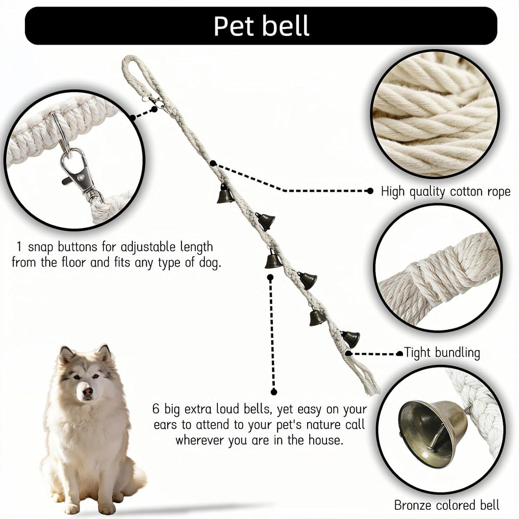 Pet owner teaching a dog to ring the Yayaboqu training bell