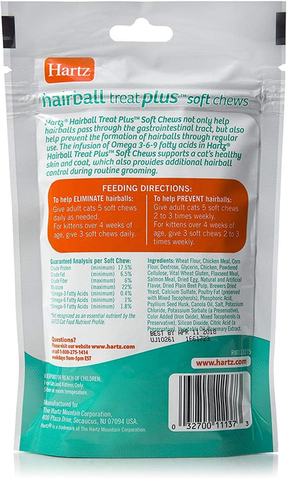 Authentic Hartz cat hairball remedy chews with omega 3 6 9