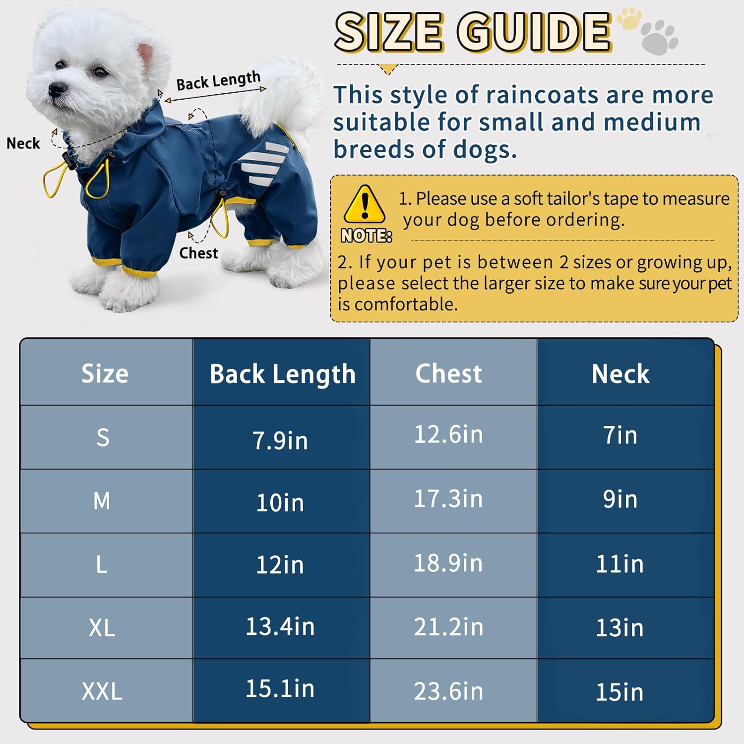 Blue waterproof dog clothing with hidden traction mouth
