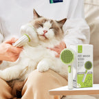 Back view of the VIOJOJO self cleaning pet brush highlighting the quick release push button.