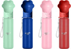Compact fourteen ounce dog drink container with water recycling channel.