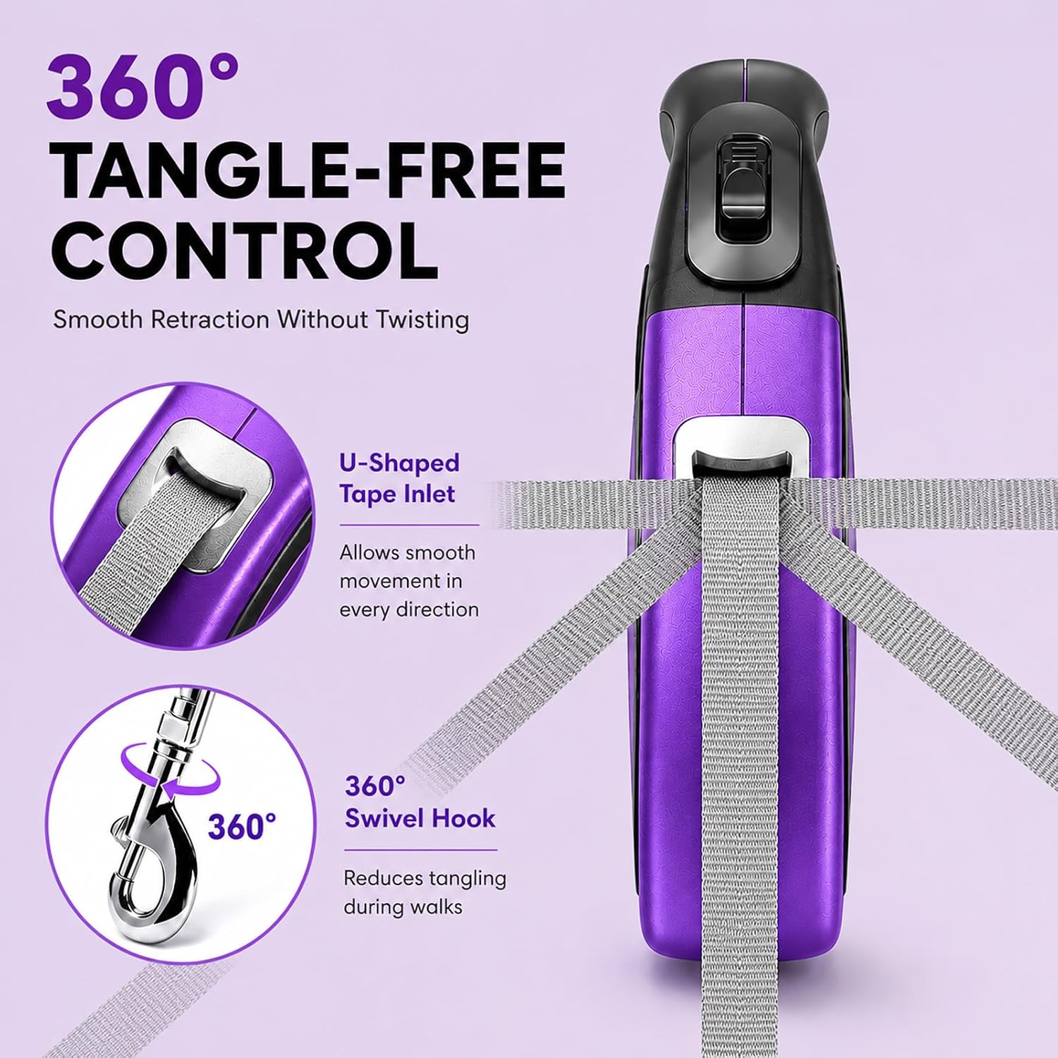 Meegood dog leash locking button demonstration