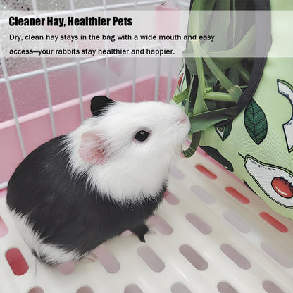 Rabbit Hay Feeder, Guinea Pig Hay Holder & Bunny Hay Feeder - Durable Hanging Hay Bag for Rabbits Chinchillas Guinea Pigs Bunnies - Chew-Resistant Hay Holder for Small Animals (Grass Green) - Image 6