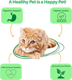 Dr. Goodpet plant based vegan feline digestive support formula with probiotics showing nutritional label details.