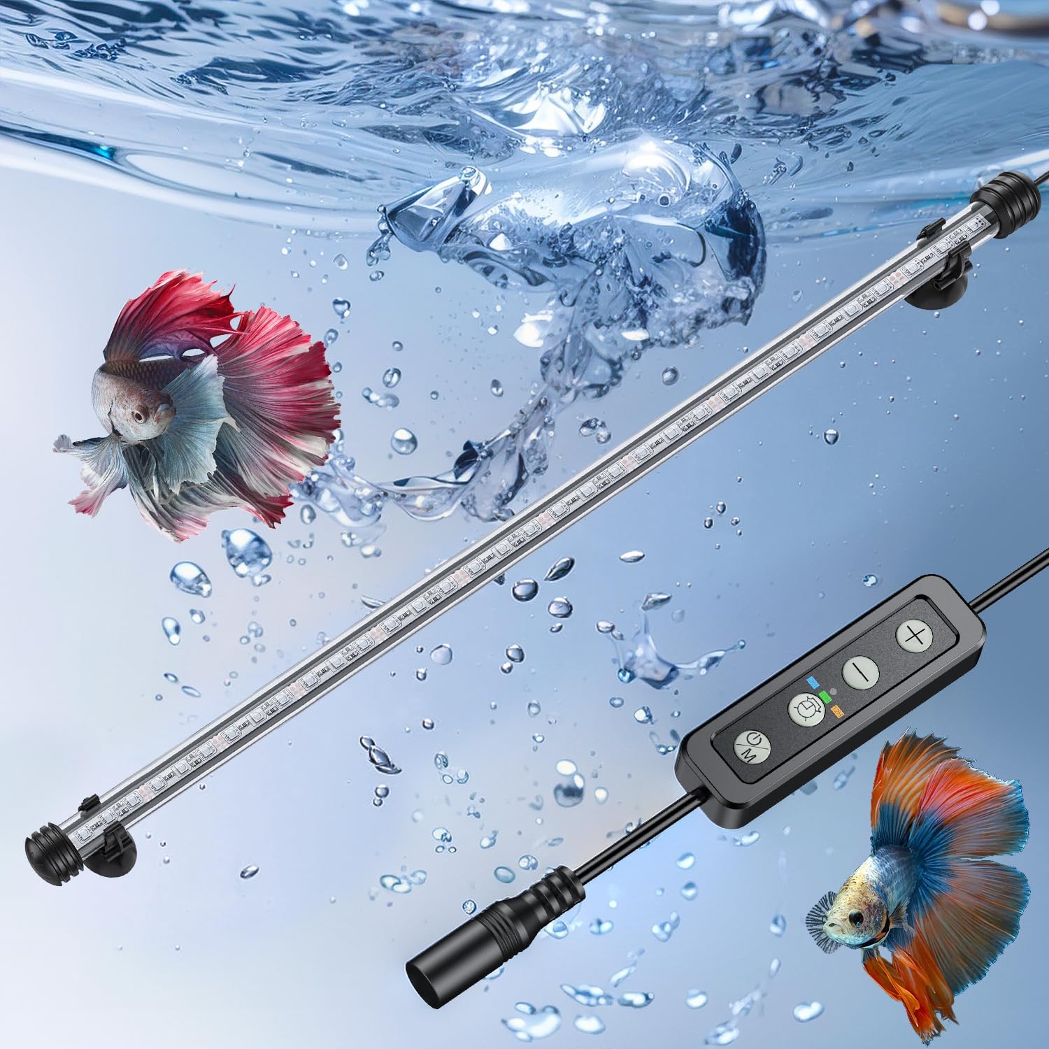 Pawfly 1.8 W Aquarium LED Light 7.5 Inch Underwater Fish Tank Light with Timer Auto On/Off Fish Tank Background Lights with 8 Lighting Modes Submersible Multi-Colored Tube Lights for Decoration - Image 13