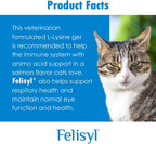 Felisyl L-Lysine feline supplement packaging highlighting benefits for runny nose.