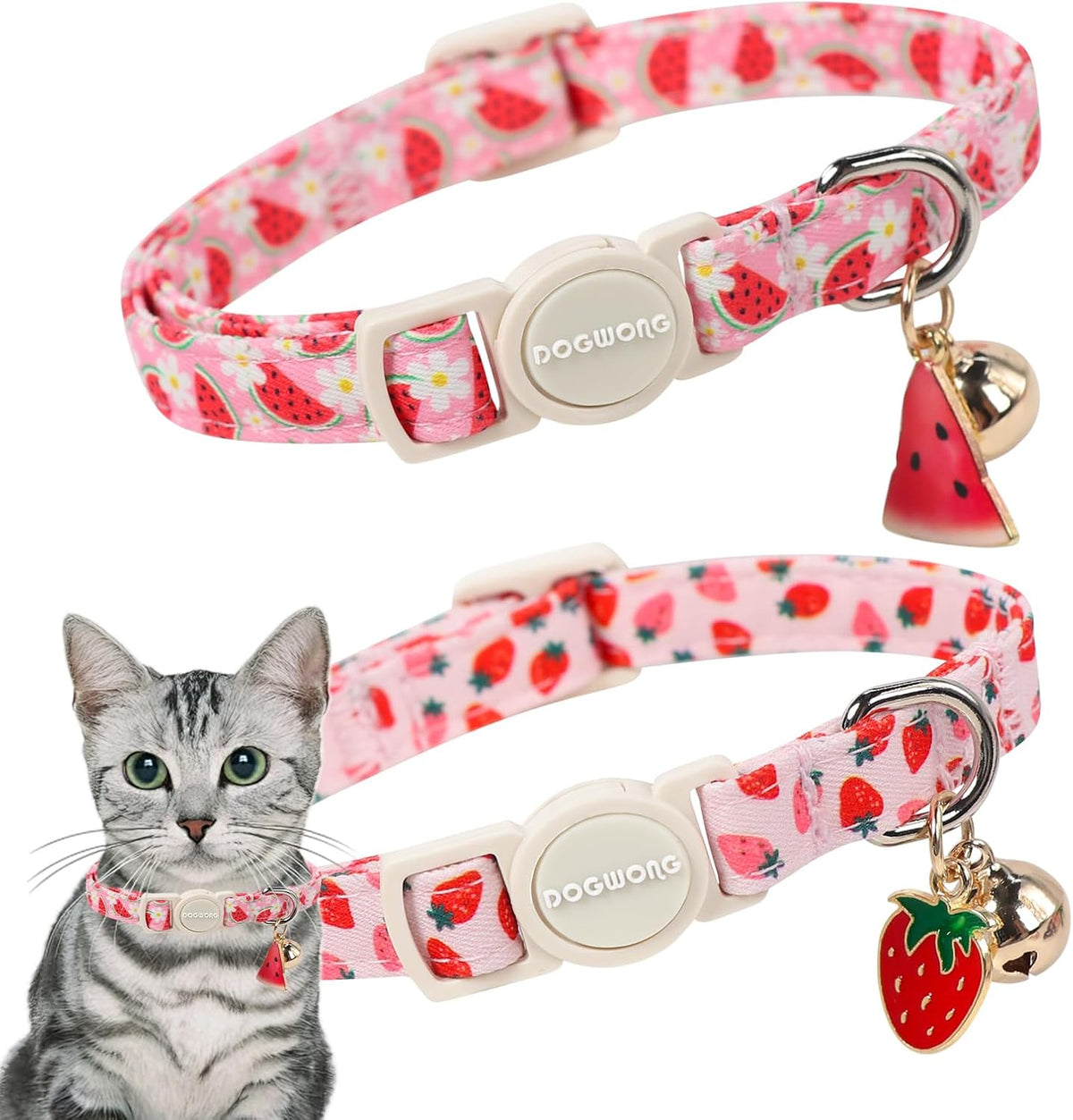 Cat Collar,2 Pack White Hemp Cat Collars Breakaway with Bell, DOGWONG Safety Buckle Wedding Cat Collar for Girl Boy Cats and Small DogsAdjustable 7-12 Inch,Pet Supplies Accessories - Image 14