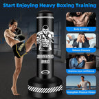 Yorwhin heavy standing punch bag deflated and folded for compact storage.