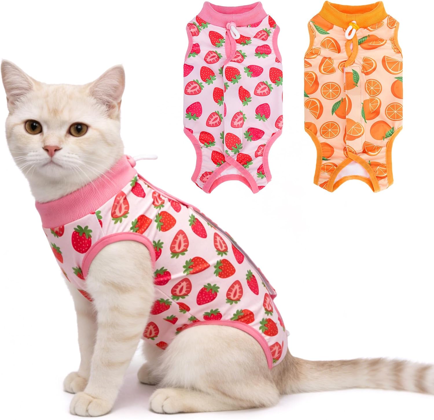BEAUTYZOO 2 Pack Cat Recovery Suit, Cat Onesie for Cats After Surgery Female Male, Kitten Spay Neuter Surgical Recovery Body Suit Cone of Shame Alternative, Anti Lick Pet Anxiety Vest, Pink XS - Image 11
