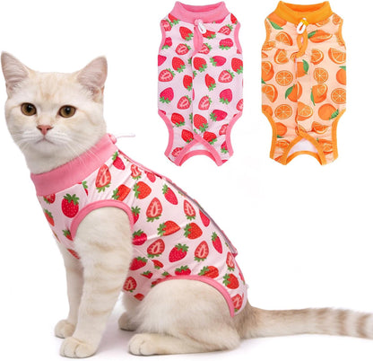 BEAUTYZOO 2 Pack Cat Recovery Suit, Cat Onesie for Cats After Surgery Female Male, Kitten Spay Neuter Surgical Recovery Body Suit Cone of Shame Alternative, Anti Lick Pet Anxiety Vest, Pink XS - Image 11