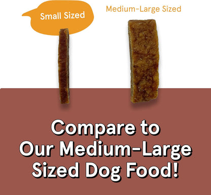 Air dried natural meat pieces of Real Meat pet food showing texture