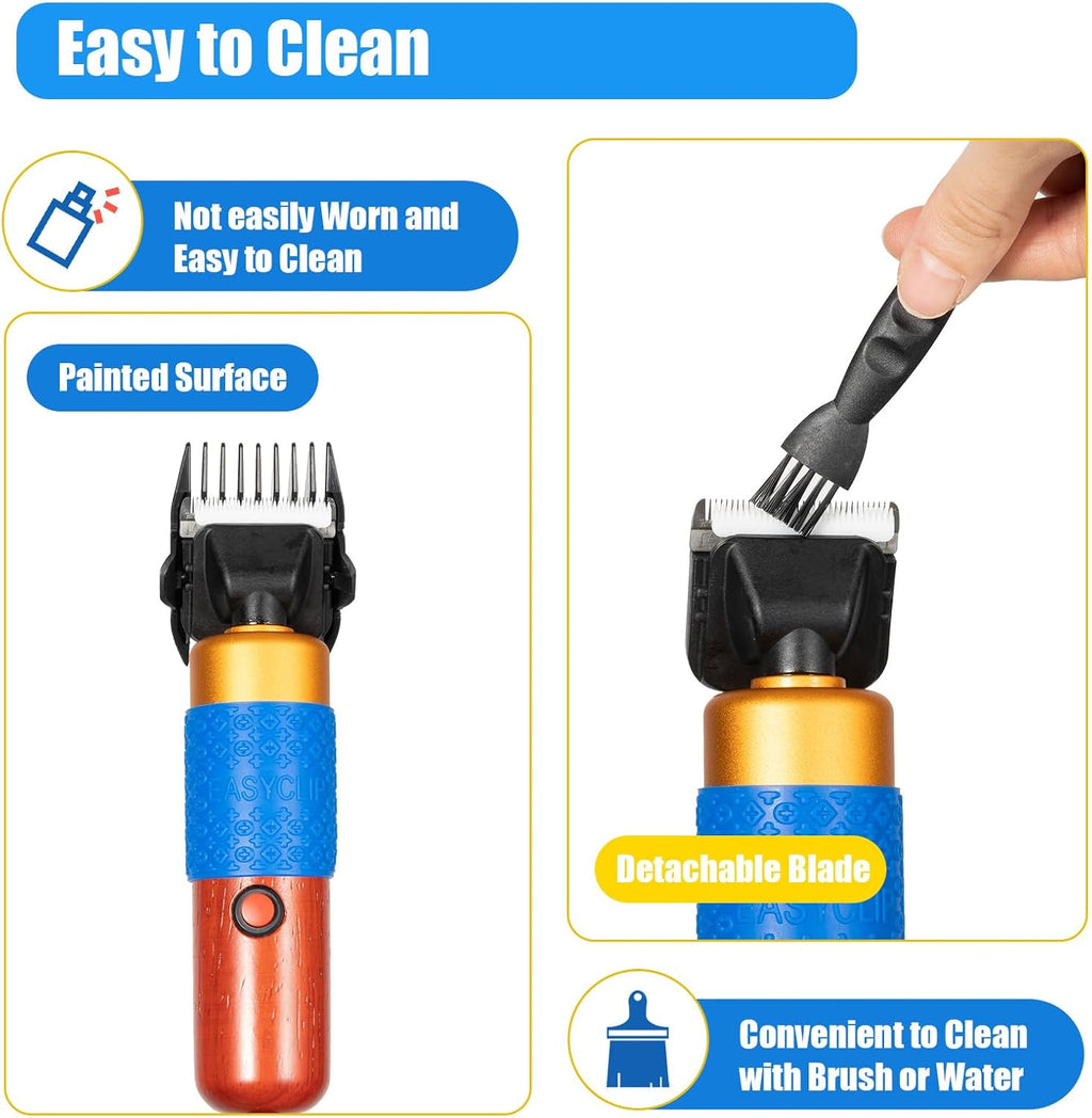 KPfaster 10ft Sheep Shears, with Plug & 2 Blades 200W Electric Clippers Animal Shave Grooming Farm for Dogs Cat Goat Alpaca, Llamas, Angora Rabbits Shearing Hand Piece Cutter Livestock Pet Supplies - Image 4