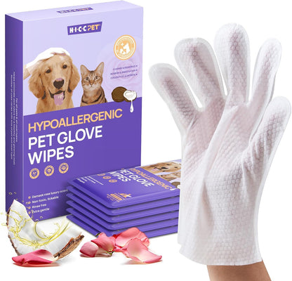 HICC PET Dog Wipes Cleaning Deodorizing Glove Wipes for Dogs, Cats & Horses, Vet Recommended Hypoallergenic Hydrating & Nourishing Pet Wipes for Eyes, Ears, Butt & Paws, No-Rinse, 20pcs Coconut Scent - Image 12