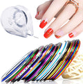 TBRZTR nail striping tape set front view showcasing thirty colorful rolls