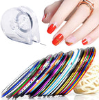 TBRZTR nail striping tape set front view showcasing thirty colorful rolls