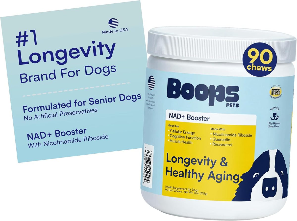 NAD+ Precursor & Senior Dog Supplement - 90 Soft Chews - NMN Alternative for Longevity & Healthy Aging - Nicotinamide Riboside, Resveratrol, Quercetin, Made with Pasture-Raised Chicken - Image 11