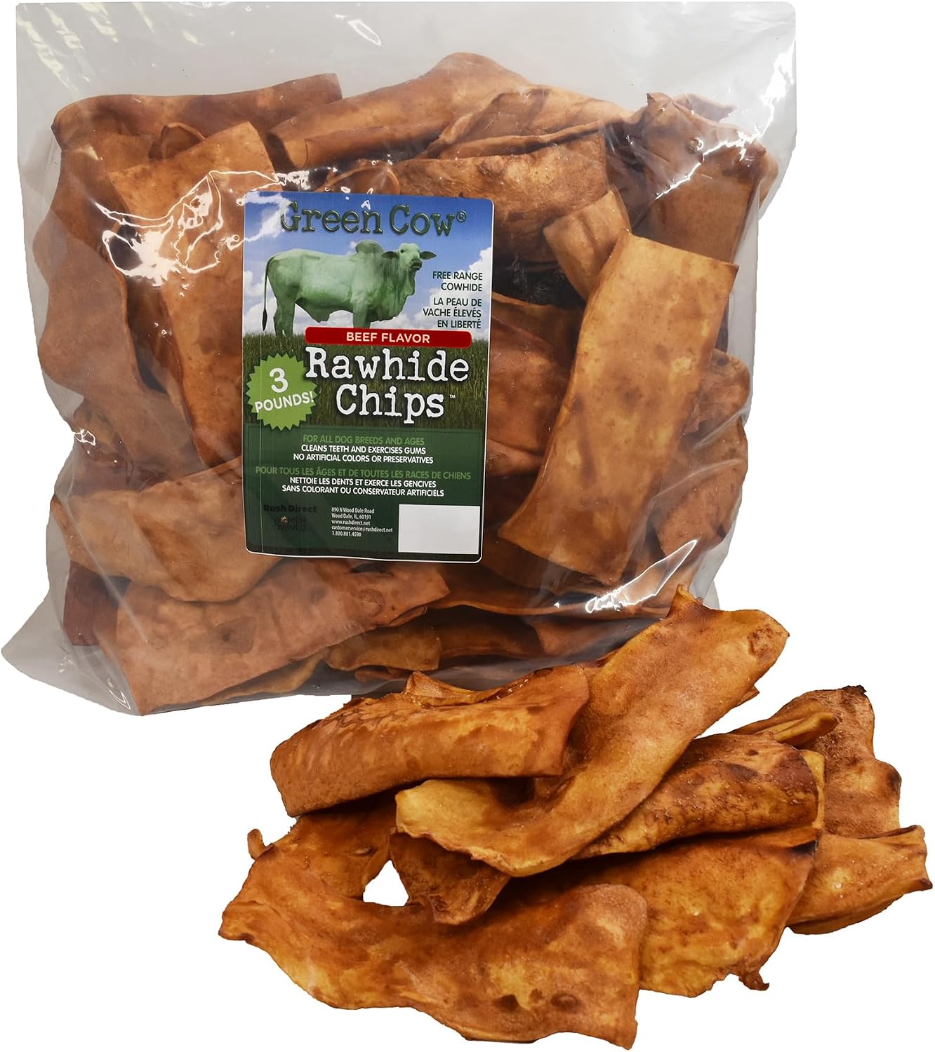 Chips 3-Pound Bag - Premium Large Dog Rawhide Chews - Ideal for Agressive Chewers Dog Rawhide Treats - Durable Rawhide Bones for Large Dogs - Image 9