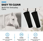 Durable fly boots for donkeys and horses set of four pack black