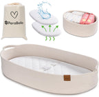 PeraBella cotton rope baby changing basket front view on white dresser