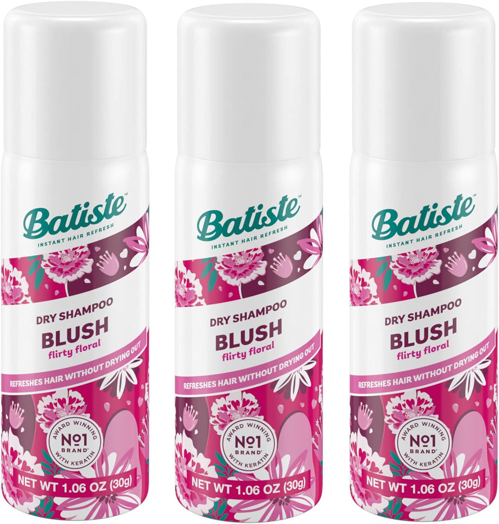 Batiste dry shampoo front view of floral and fruity blush 3 pack