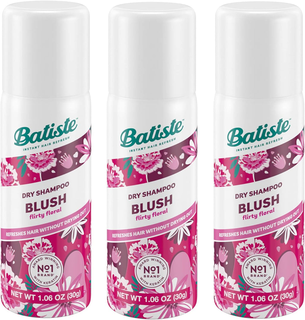 Batiste dry shampoo front view of floral and fruity blush 3 pack