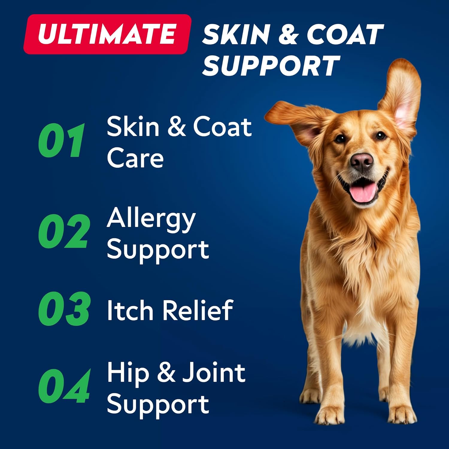 Premium wild caught salmon and krill oil for dogs and cats skin and coat health.